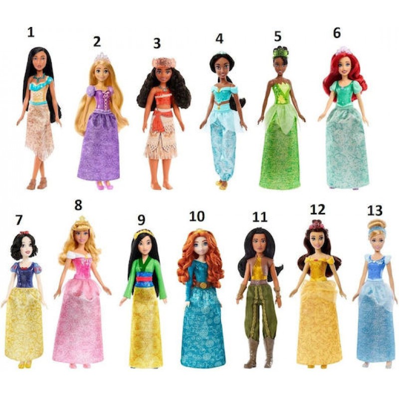 Κούκλα Disney Princess Basic assorted για 3+ Ετών (Διάφορα Σχέδια) 1τμχ Mattel 