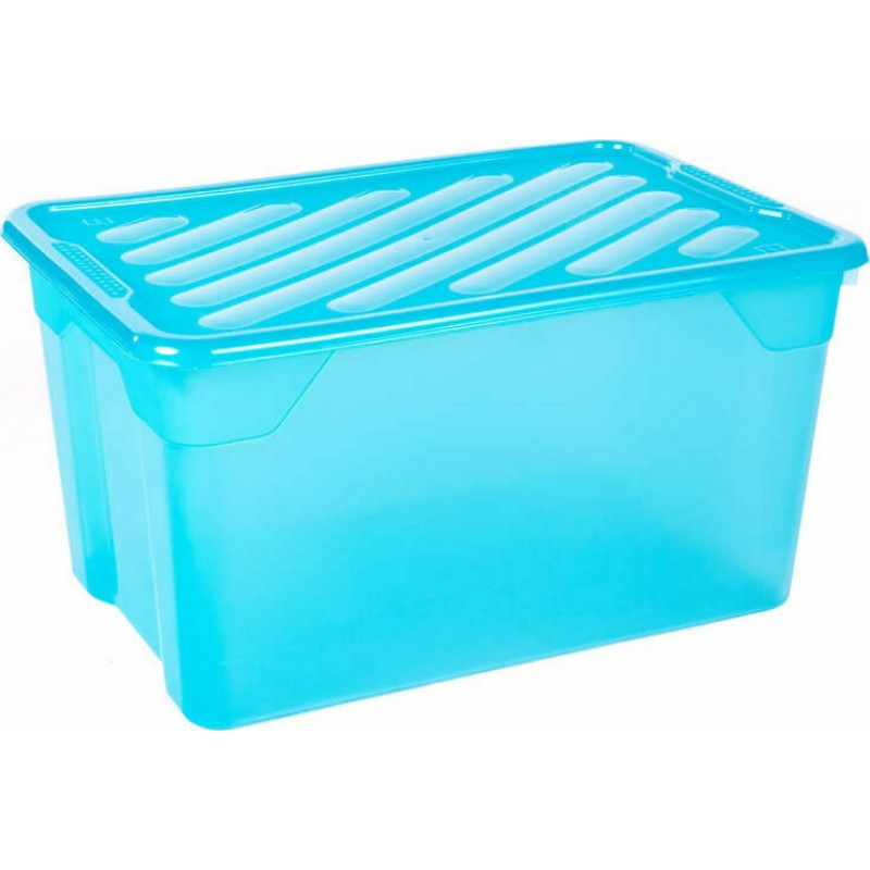 Κουτί Αποθήκευσης Πλαστικό με Καπάκι Μπλε Nak 67L 60x40x31εκ Homeplast 