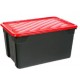 Κουτί Αποθήκευσης Πλαστικό Μαύρο με Κόκκινο Καπάκι Nak 67L 60x40x31εκ Homeplast 