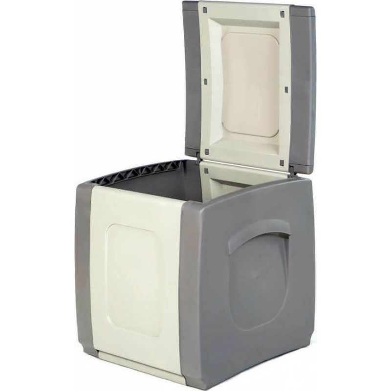 Μπαούλο Αποθήκευσης Strong Box Compact Πλαστικό 100lt Γκρι/Ανθρακί 50x54x57εκ Homeplast 