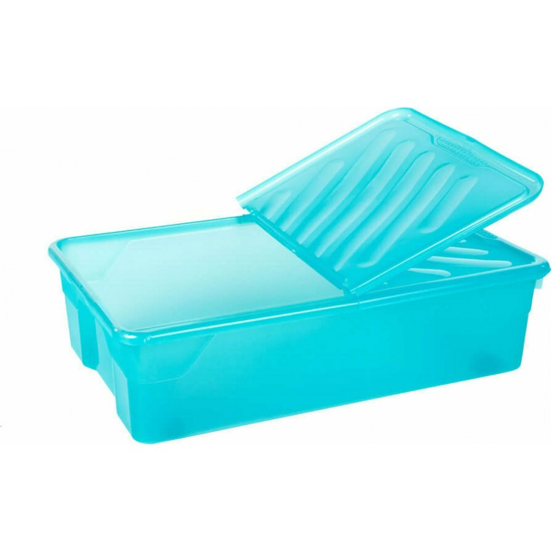 Κουτί Αποθήκευσης Πλαστικό με Καπάκι Μπλε Nak 55L 70x46x20εκ Homeplast 