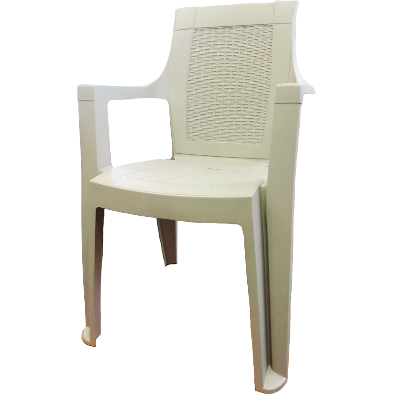 Καρέκλα Εξωτερικού Χώρου Πλαστική Happy Ανοιχτό Γκρι 56x61x92εκ.