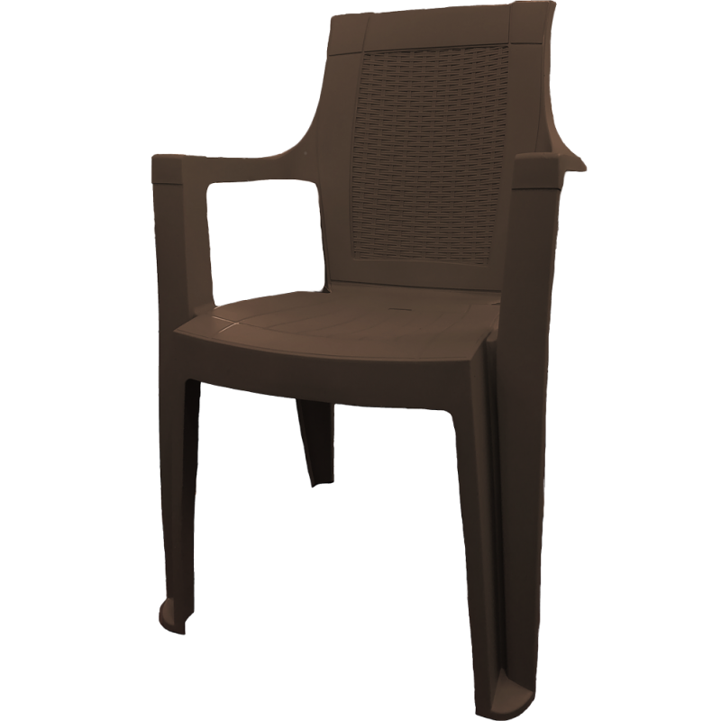 Καρέκλα Εξωτερικού Χώρου Πλαστική Happy Καφέ 56x61x92εκ.