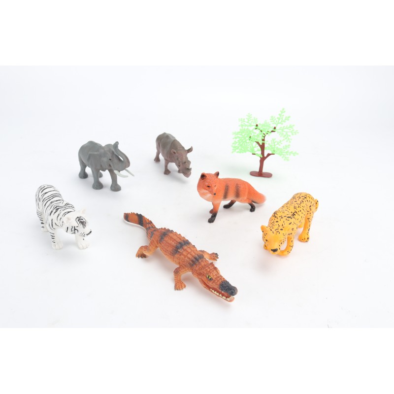 Σετ Ζώα Της Ζούγκας 6τμχ Με Δέντρο Lazarid