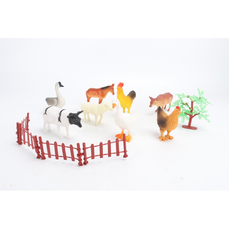 Σετ Ζώα Ζάρμας 13τμχ Με Φράχτες Και Δέντρο Lazarid