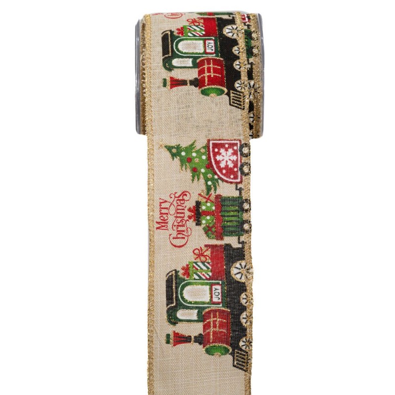 Κορδέλα Merry Christmas Wagon 6.7Εκx9M Multicolor Iliadis