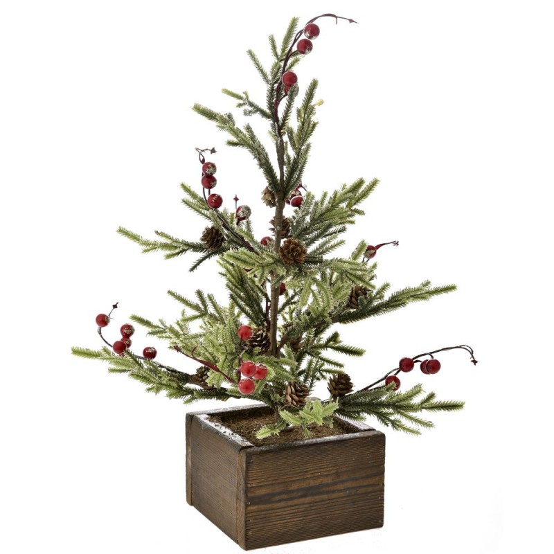 Χριστουγεννιάτικο Δέντρο Mε Berries Σε Ξύλινο Καφάσι Iliadis