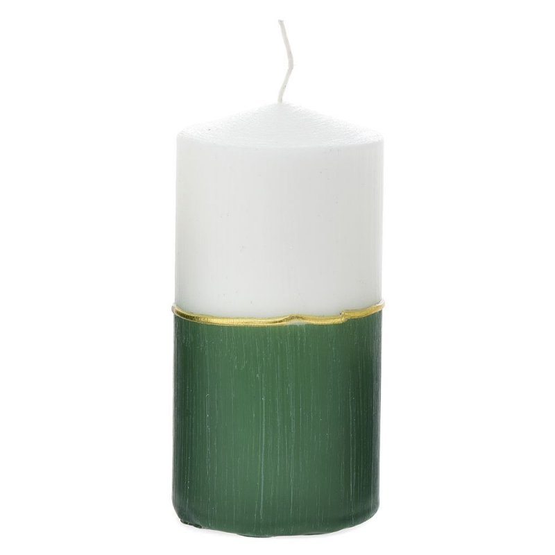 Κερί Λευκό/Πράσινο Χρυσή Τρέσα 7x14εκ