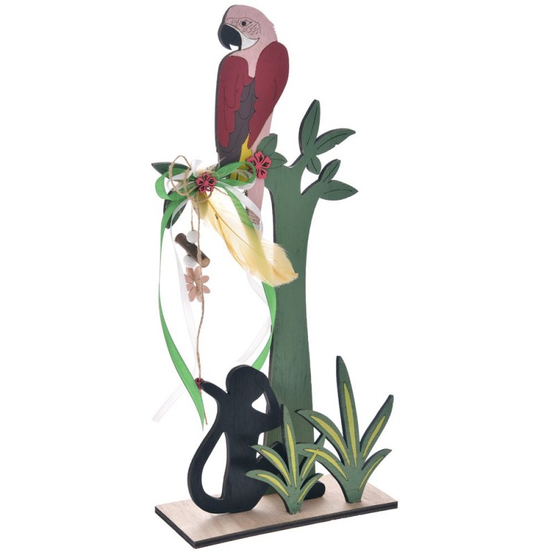 Παπαγάλος Ξύλινος  Σε Δέντρο 20x9x45Εκ