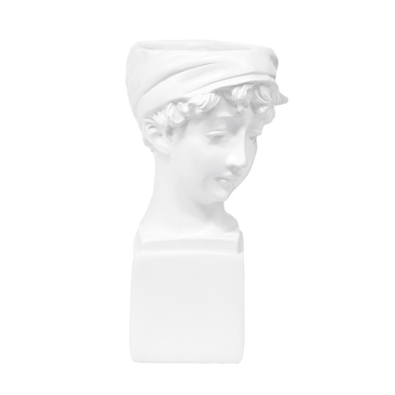 Κασπώ Λευκό Πολυρεζίν 9x9x15Εκ Γυναικεία Αρχαιοελληνική Προτομή
