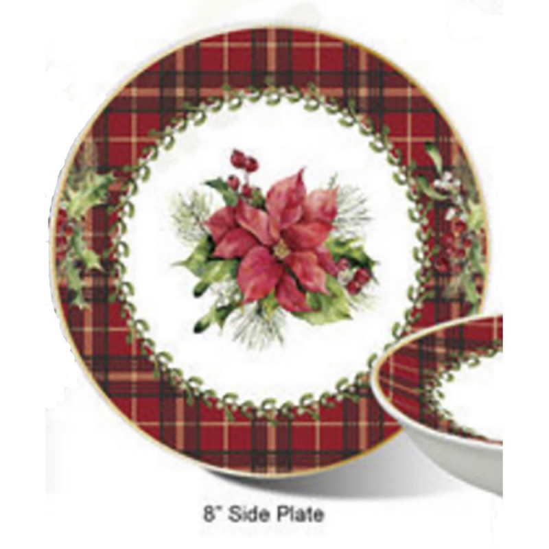 Πιάτο Βαθύ Poinsettia New Bone China 21Εκ