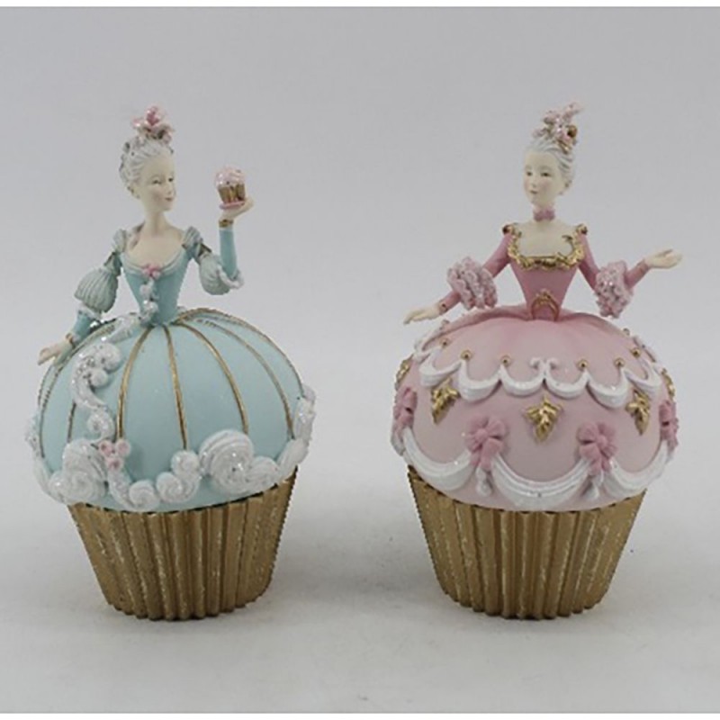 Πολυρεζίν Κυρία Ροζ Γαλάζια Σε Σχήμα Cupcake 9x9x15Eκ 2 Σχέδια Iliadis