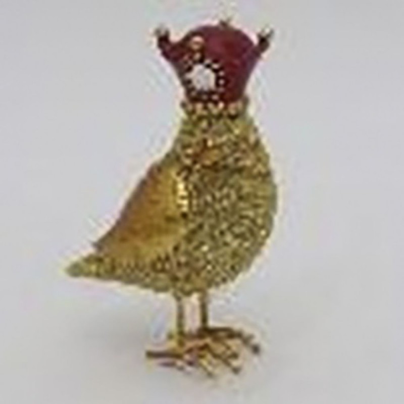 Διακοσμητικό Πουλάκι Κίτρινο Πολυρεζίνης Που Φοράει Κορώνα 9x6x13Εκ Iliadis