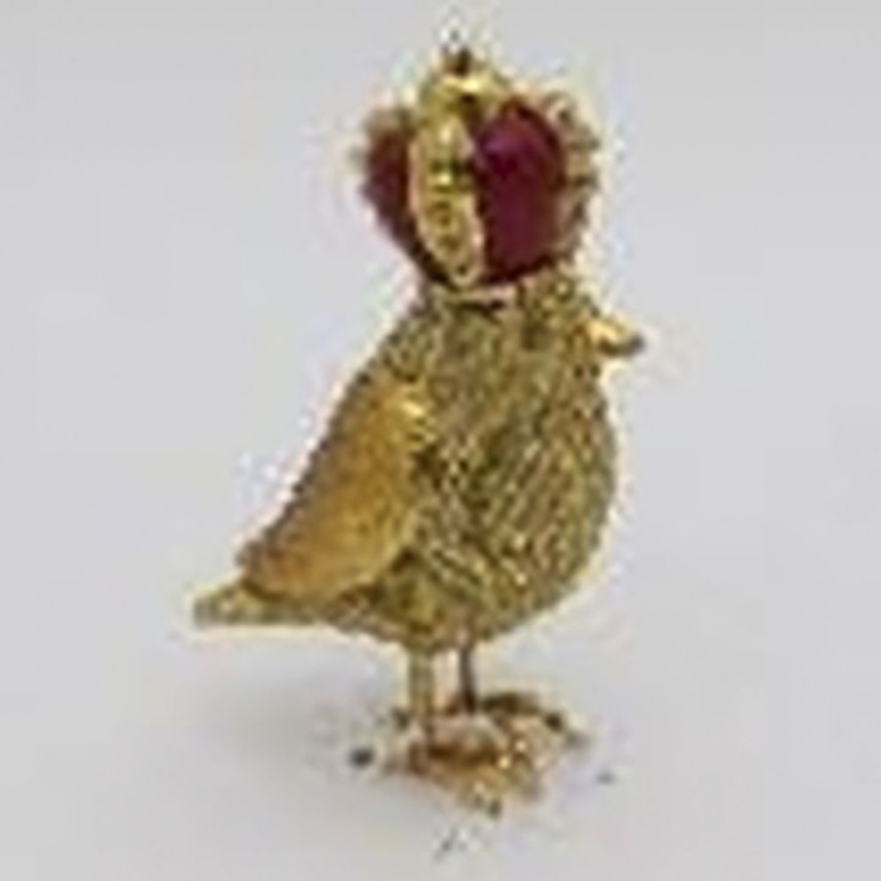 Διακοσμητικό Πουλάκι Κίτρινο Πολυρεζίνης Που Φοράει Κορώνα 9x5x12Εκ Iliadis