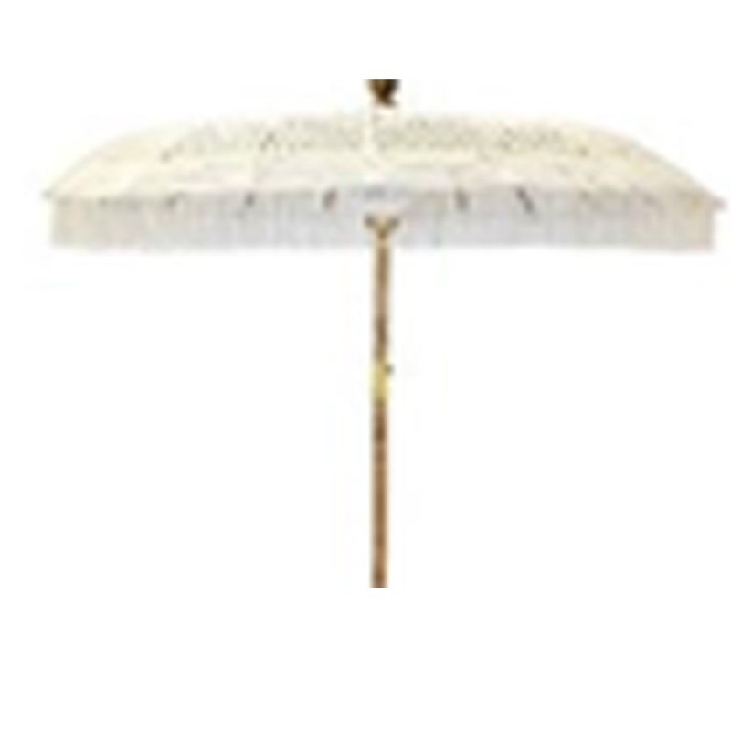 Ομπρέλα Δαπέδου Στρογγυλή Αλουμινίου Bali Μακραμέ Λευκή Φ1.85m