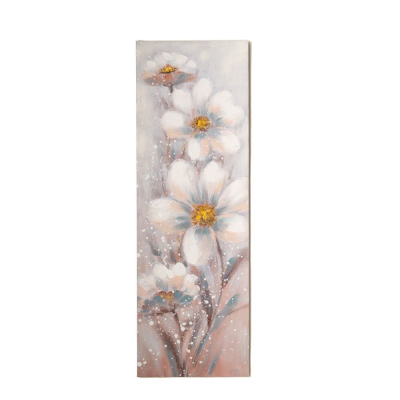 Πίνακας Ελαιογραφία Σε Τυπωμένο Καμβά Με Άσπρα Λουλούδια 40x3x120Εκ