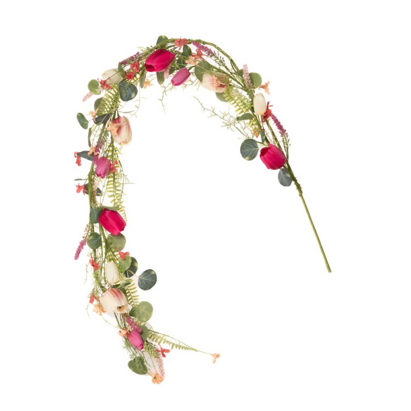 Γιρλάντα Με Ροζ Και Λευκές Τουλίπες 150Εκ Iliadis