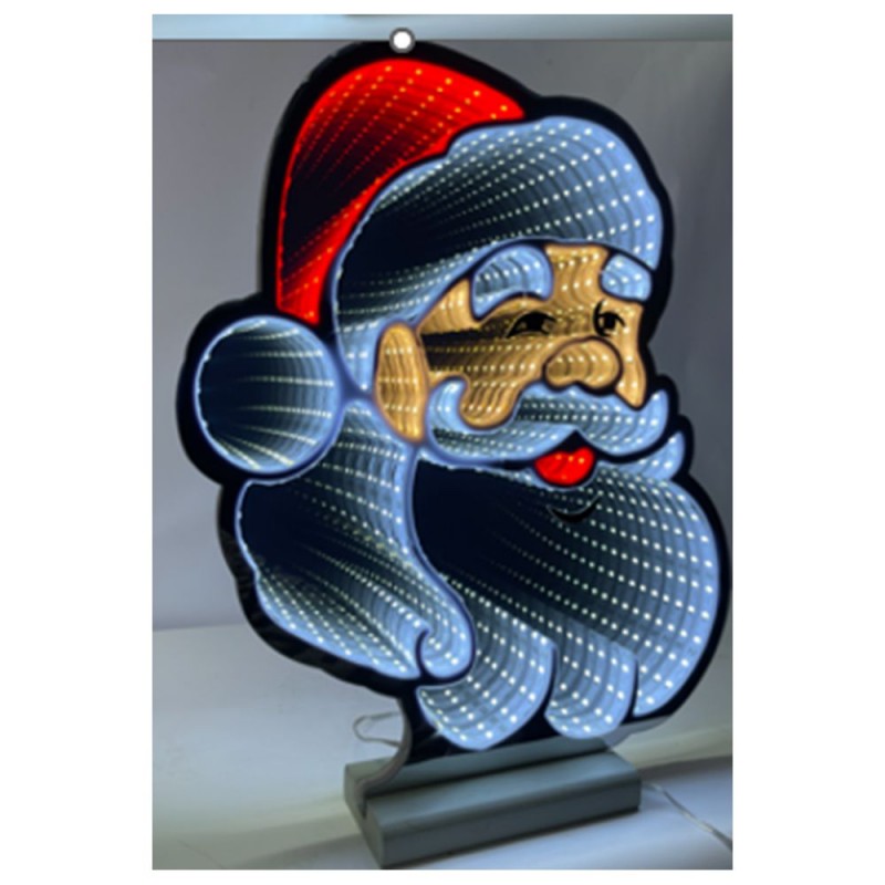 Χριστουγεννιάτικο Διακοσμητικό Φωτιζόμενος Αι Βασίλης 51x60Εκ Σε Ξύλινη Βάση