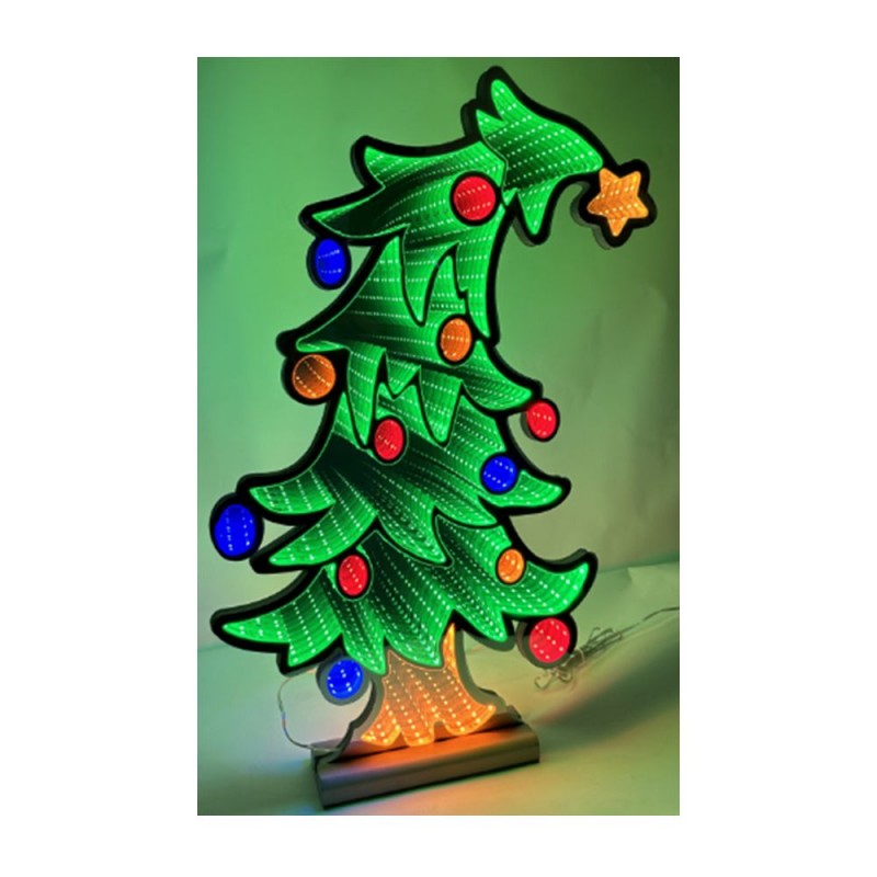 Χριστουγεννιάτικο Φωτιζόμενο Δένδρο 40x60Εκ Σε Ξύλινη Βάση