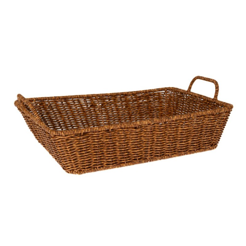 Πανέρι Καφέ Rattan Ορθογώνιο 37x27x8.5/12Εκ Iliadis