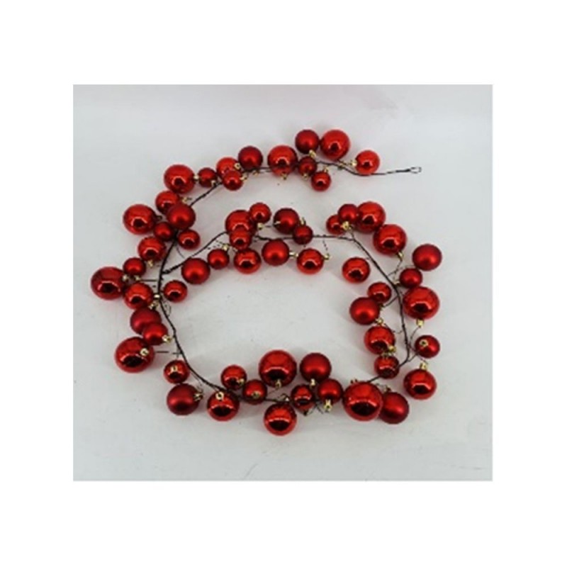 Χριστουγεννιάτικη Γιρλάντα Με Κόκκινες Μπάλες 180Εκ Iliadis