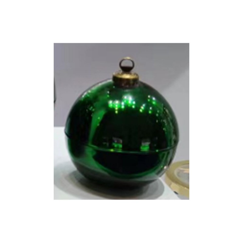Μπάλα Πράσινη Ανοιγόμενη Γυάλινη Κουτί Φ11Εκ