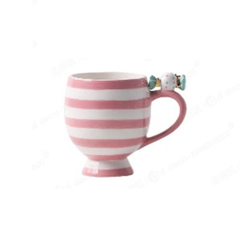 Ροζ Λευκή Ριγέ Κεραμική Κούπα Με Καραμέλα Στο Χερούλι 13x9x10Εκ Iliadis Ροζ Λευκή Ριγέ Κεραμική Κούπα Με Καραμέλα Στο Χερούλι 13x9x10Εκ Iliadis