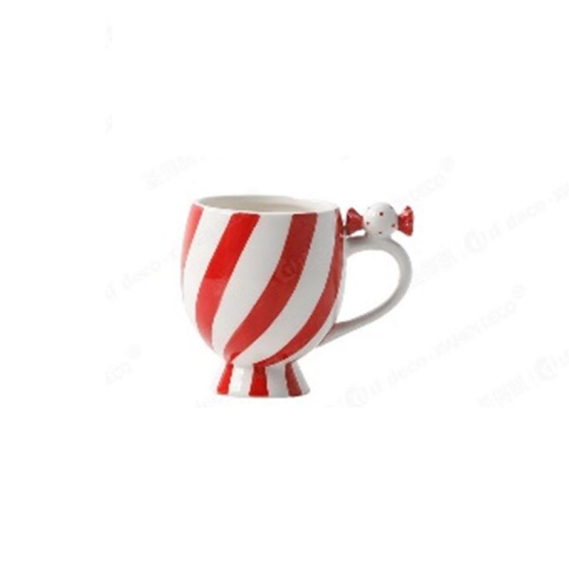 Κόκκινη Λευκή Ριγέ Κεραμική Κούπα Με Καραμέλα Στο Χερούλι 13x9x10Εκ Iliadis Κόκκινη Λευκή Ριγέ Κεραμική Κούπα Με Καραμέλα Στο Χερούλι 13x9x10Εκ Iliadis