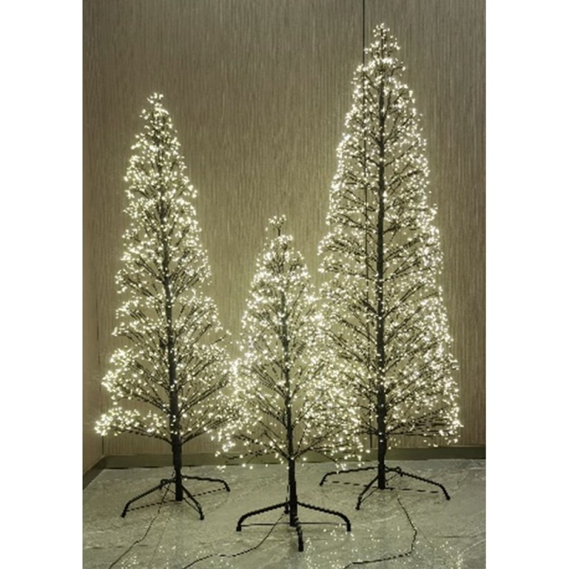 Χριστουγεννιάτικο Φωτιζόμενο Δέντρο 100Ek Με 1000 Led Λαμπάκια Θερμό Λευκό Σε Μαύρη Μεταλλική Βάση Δ35 εκ