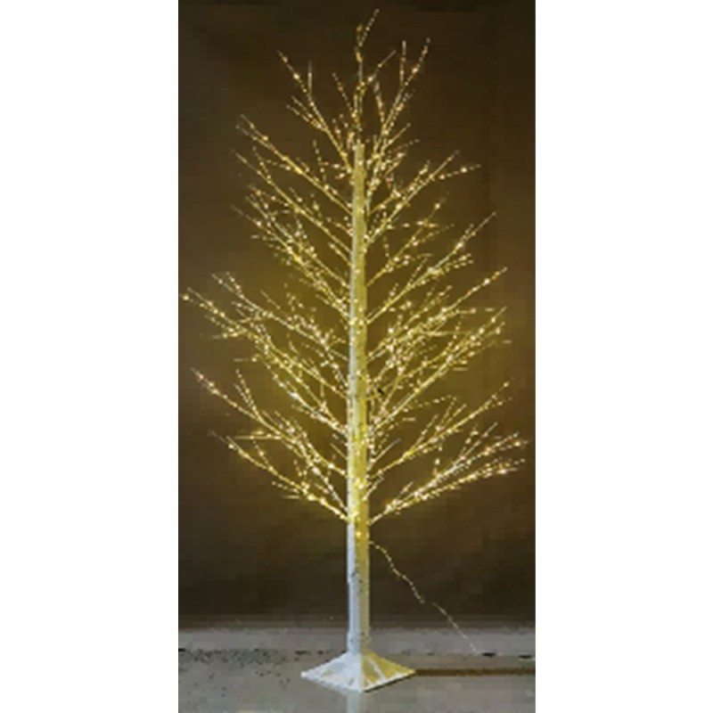 Χριστουγεννιάτικο Λευκό Φωτιζόμενο Δέντρο 100Ek Με 500 Led Λαμπάκια Θερμό Λευκό Σε Λευκή Μεταλλική Βάση 18X18Ek