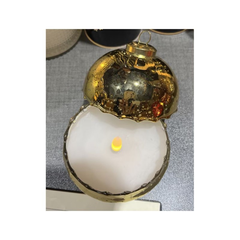 Χριστουγεννιάτικη Μπάλα Κερί Led Κόκκινο 9Εκ