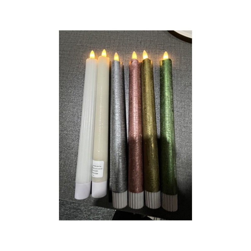 Σετ 2 Led Λευκό Βενετσιάνικο Κερί 2.2x22Εκ Iliadis