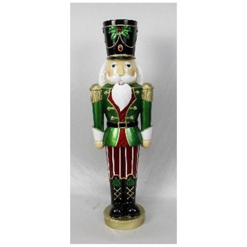 Διακοσμητικός Καρυοθραύστης  Πράσινος Φωτιζόμενος Polyresin 21Χ15Χ69Εκ