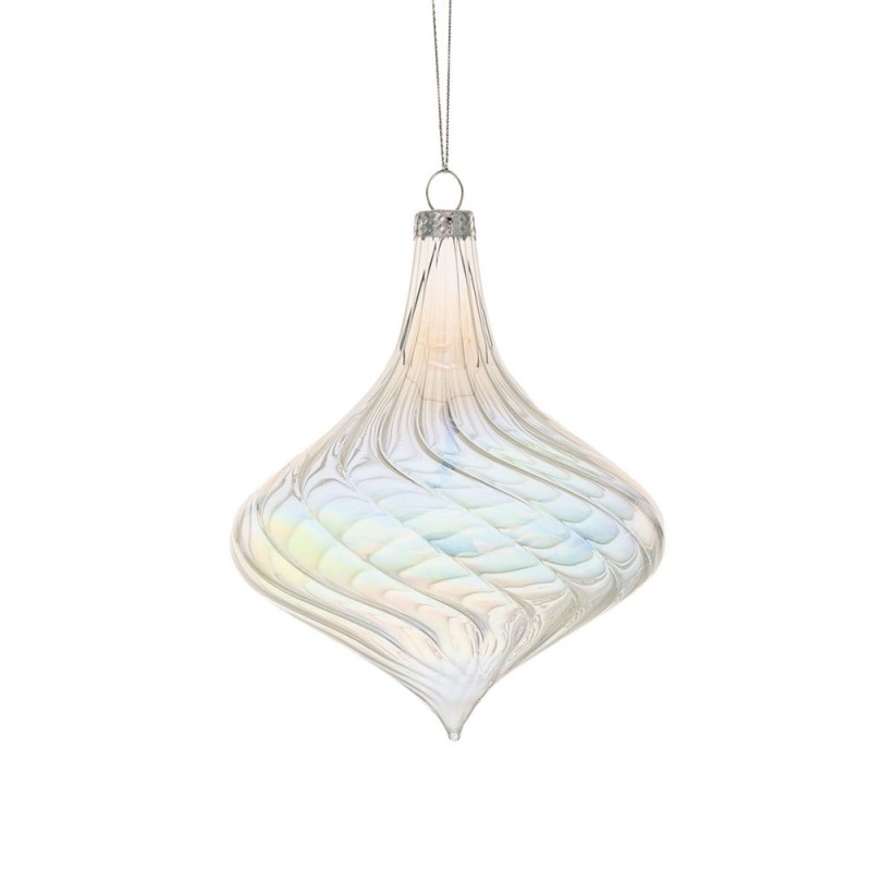 Σετ 6 Διάφανη Ιριδίζουσα Γυάλινη Μπάλα Κρεμμύδι 8x10Εκ Iliadis