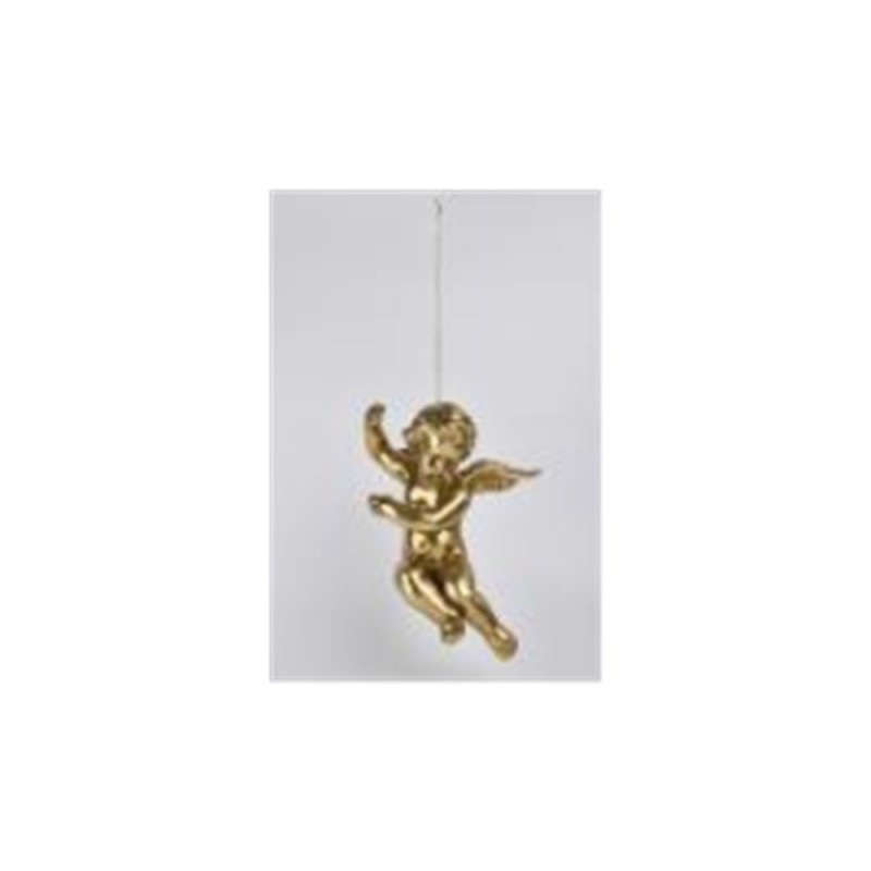 Χρυσό Πλαστικό Αγγελάκι Κρεμαστό Στολίδι 29x19x39Εκ Iliadis