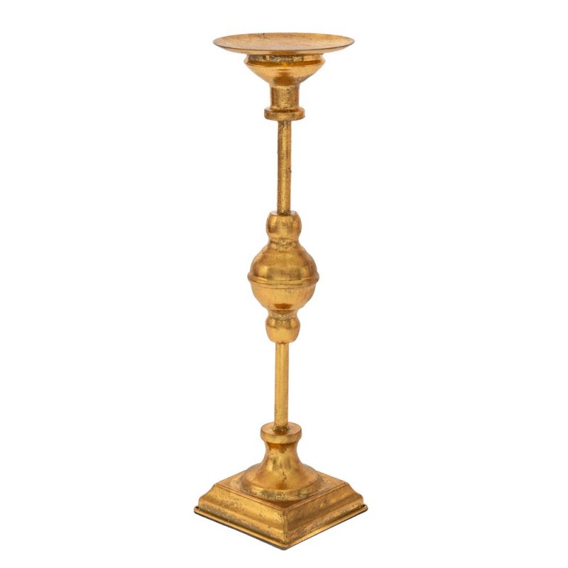 Χρυσό Μεταλλικό Κηροπήγιο 10Χ10Χ36,5Εκ Iliadis
