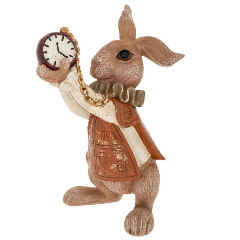 Λαγός Ρολόι Polyresin Πασχαλινός Διακοσμητικός 20,5x17x30εκ 