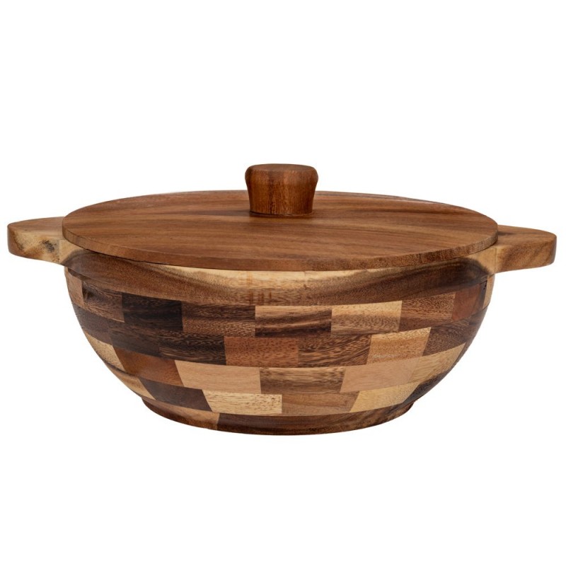 Διακοσμητικό Μπωλ Ξύλινο Καφέ 30x30x38cm Iliadis 