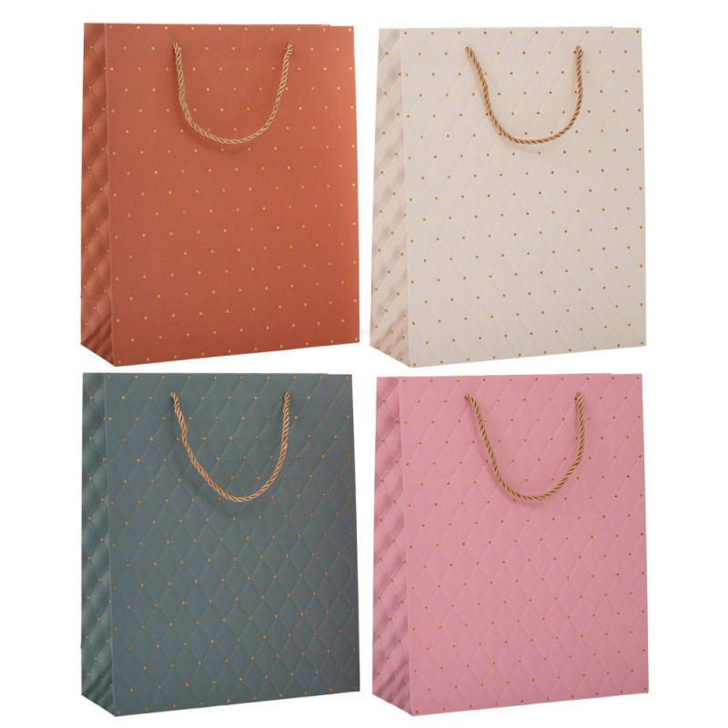 Μονόχρωμη Χάρτινη Σακούλα Με Στρασάκια 31x42x12Εκ 4 Χρώματα Iliadis