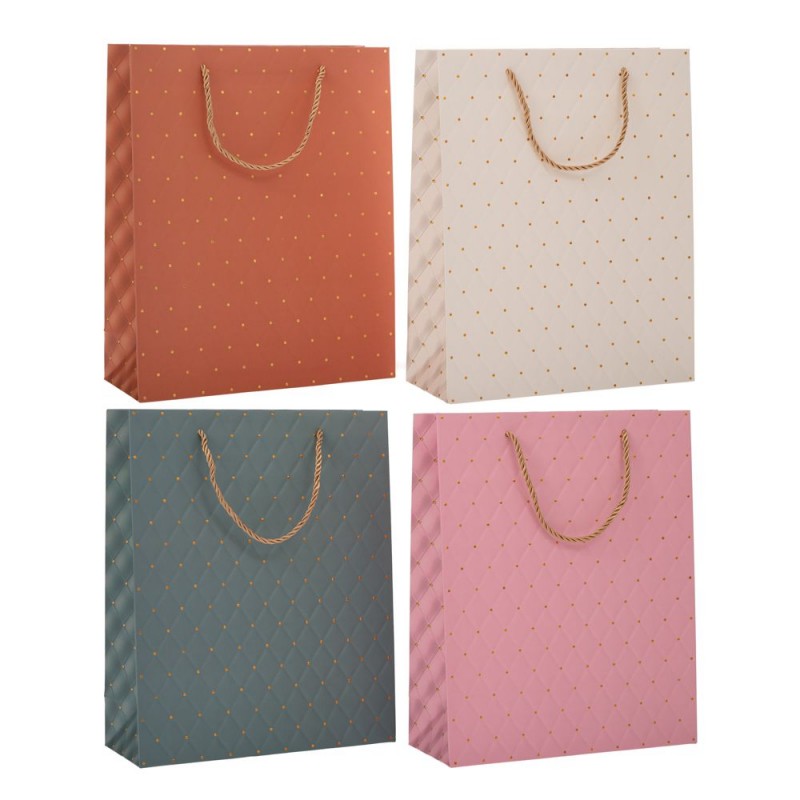 Μονόχρωμη Χάρτινη Σακούλα Με Στρασάκια 26x32x10Εκ 4 Χρώματα Iliadis