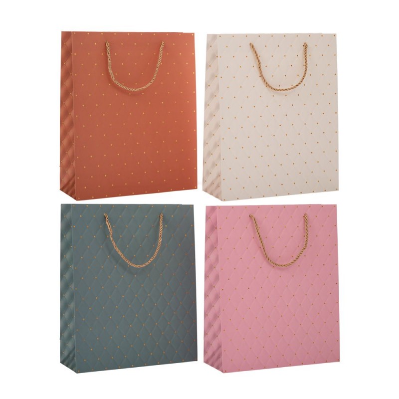 Μονόχρωμη Χάρτινη Σακούλα Με Στρασάκια 18x23x8Εκ 4 Χρώματα Iliadis