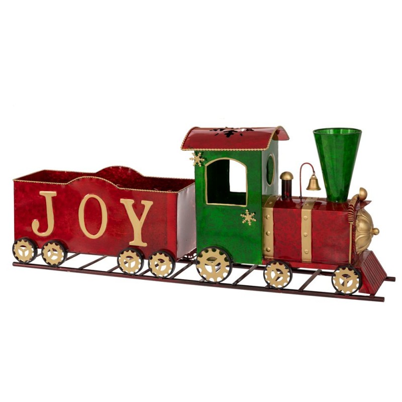 Κόκκινο Πράσινο Μεταλλικό Τρένο 85x18x34Εκ Iliadis