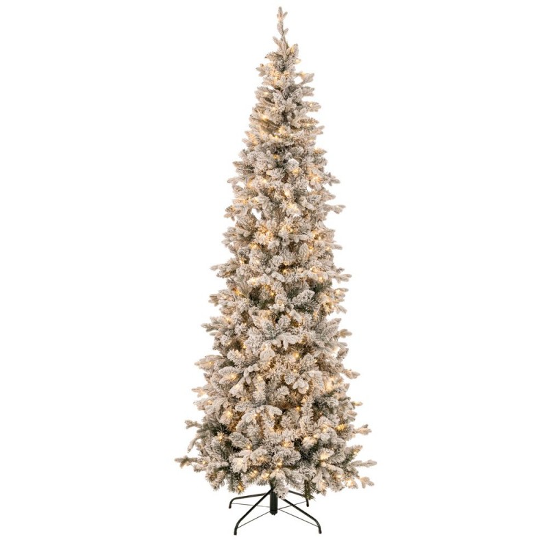 Δένδρο Pre Lit Slim Flocked Carolina Pine 210Εκ Με 300 Led Θερμό Λευκό Iliadis