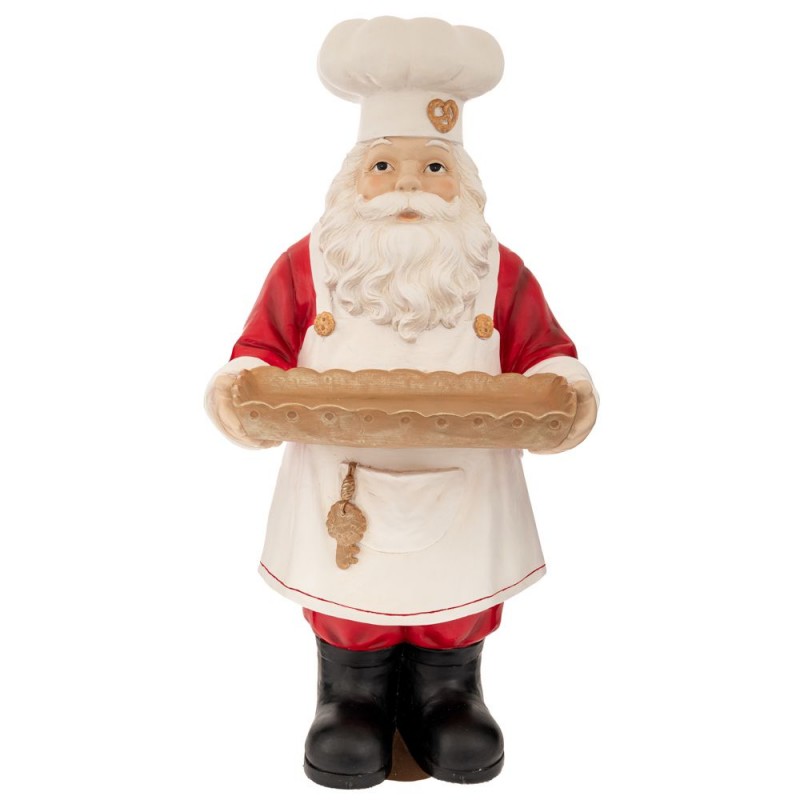 Κόκκινη Φιγούρα Πολυρεζίνη Άγιου Βασίλη Με Δίσκο Στα Χέρια 40x38.5x80.5Εκ Iliadis