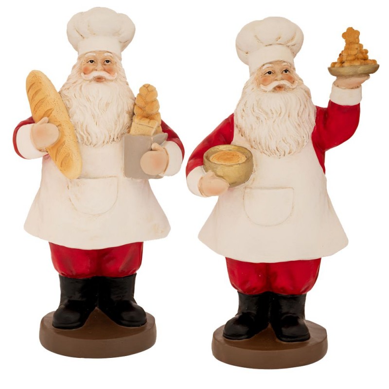 Σετ 2 Πολυρεζίνη Φιγούρα Άγιου Βασίλη Που Κρατάει Κεράσματα 2 Σχέδια 13.5x10x24.5Εκ και 12.5Χ9.5Χ24Εκ Iliadis