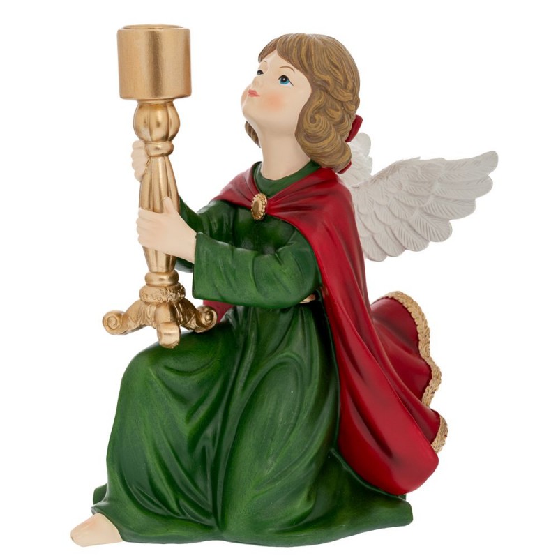 Πράσινο Κόκκινο Αγγελάκι Κηροπήγιο 23x17x25Εκ Iliadis