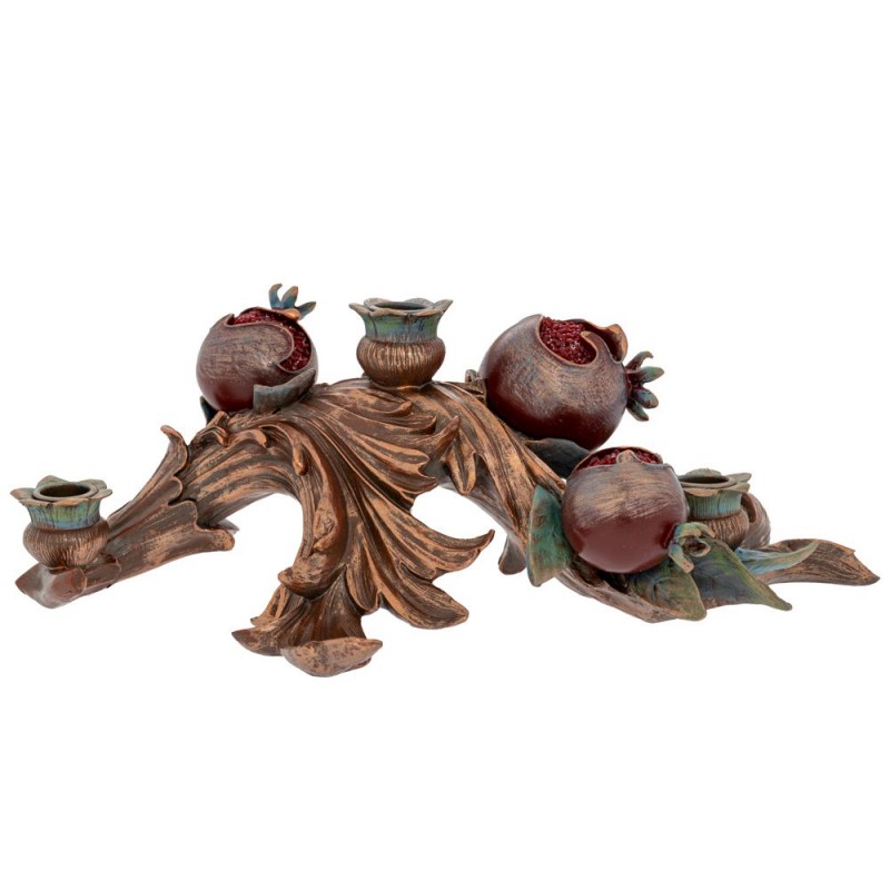 Μπορντό Κηροπήγιο Πολυρεζίνης Με Ρόδια 41x23x14Εκ 3 Θέσεων Iliadis