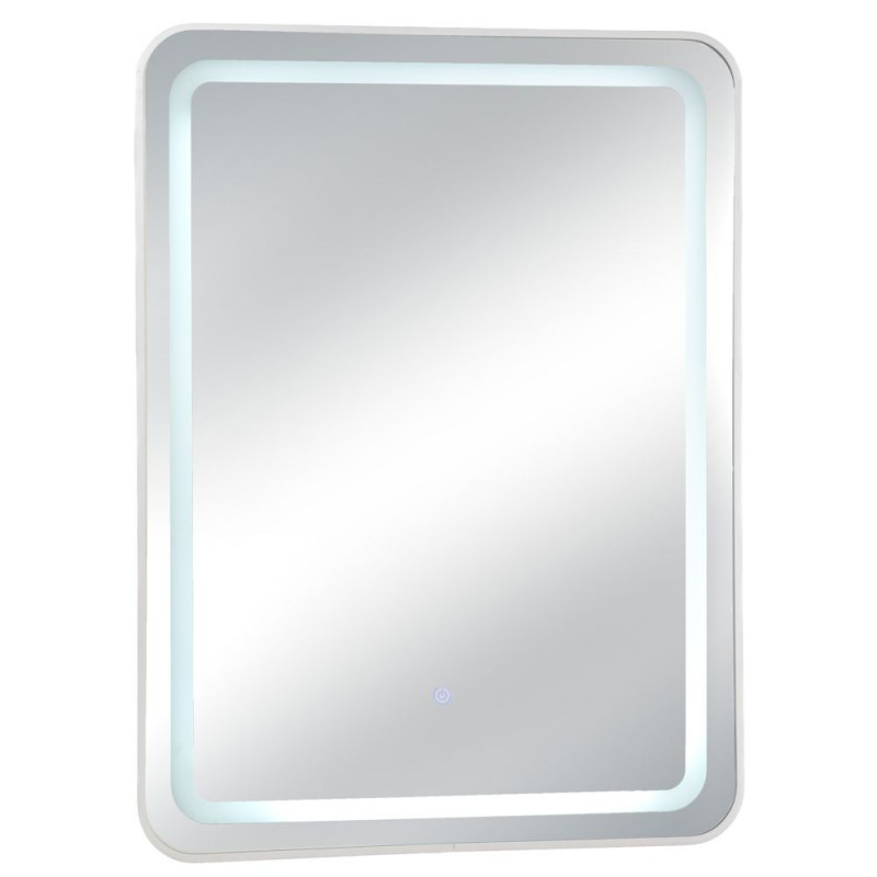 Καθρέπτης Τοίχου με Λευκό Μεταλλικό Πλαίσιο & LED Φωτισμό 80x60cm Iliadis 