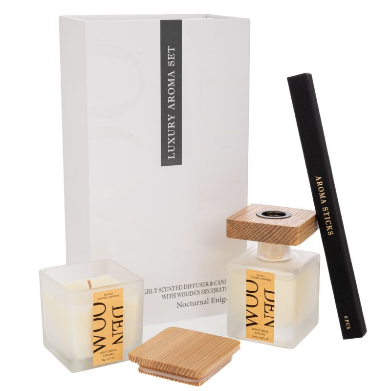 Σετ 2 Αρωματικό Χώρου Με Στικ 100ml Και Κερί 90gr Σε Συσκευασία Πολυτελείας Λευκό Iliadis