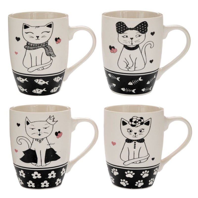 Ασπρόμαυρη Κεραμική Κούπα Με Φιγούρα Γάτας  350Ml 4 Σχέδια Iliadis Ασπρόμαυρη Κεραμική Κούπα Με Φιγούρα Γάτας  350Ml 4 Σχέδια Iliadis